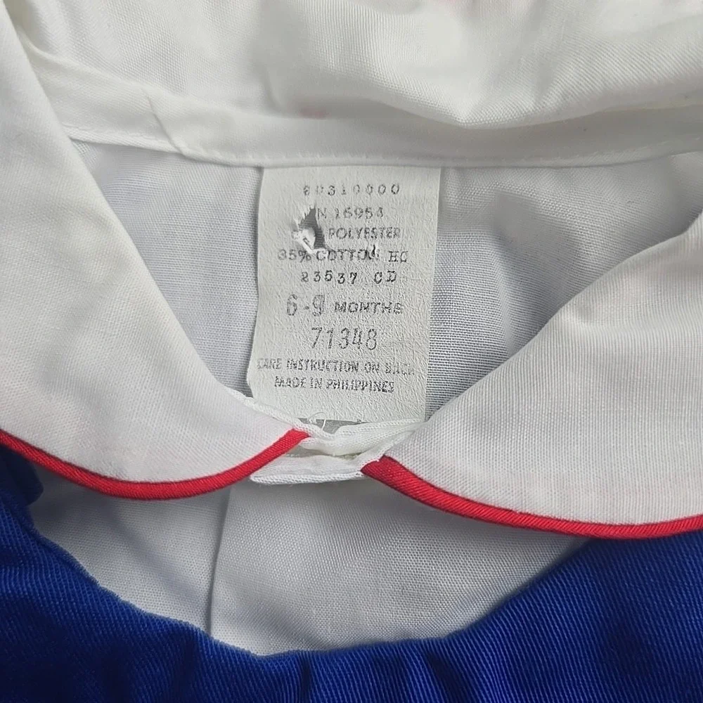 Vintage Baby Togs 6-9 Month Embroidered Nutcracker Soldiers Romper Dress Shirt‎